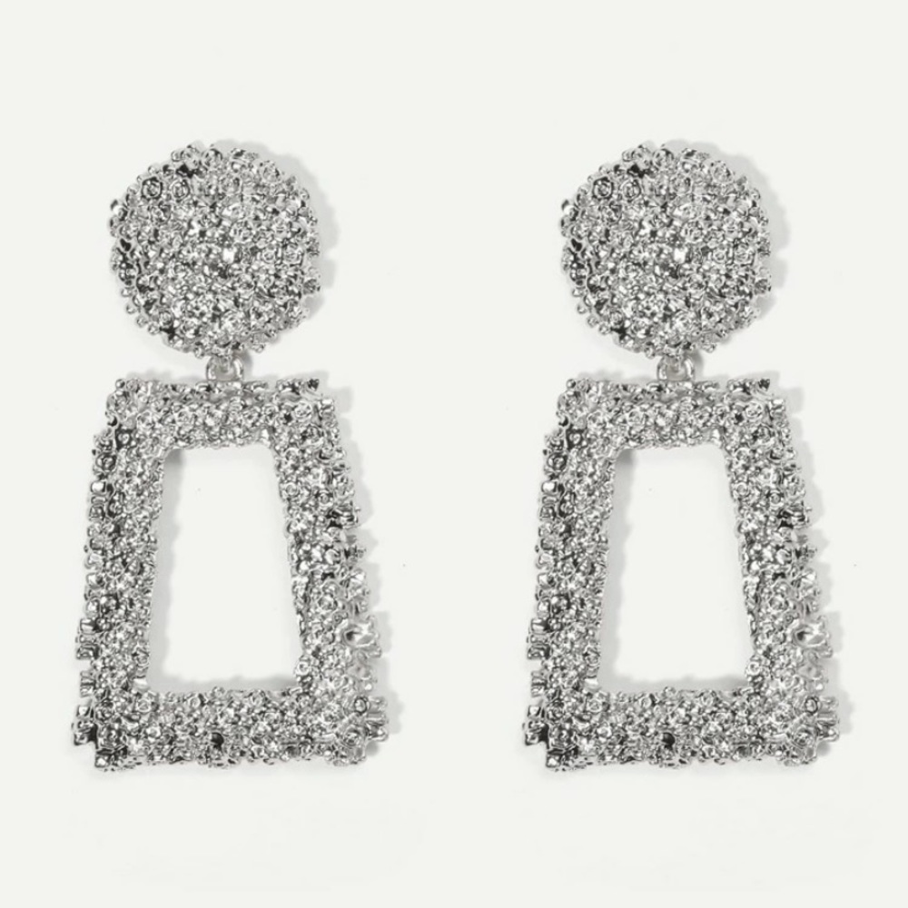 Vintage Geometric Silver Earrings